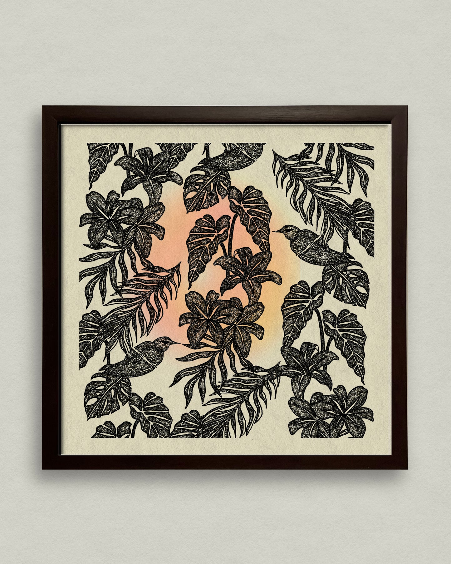 Sunset Garden 12x12 Framed Print