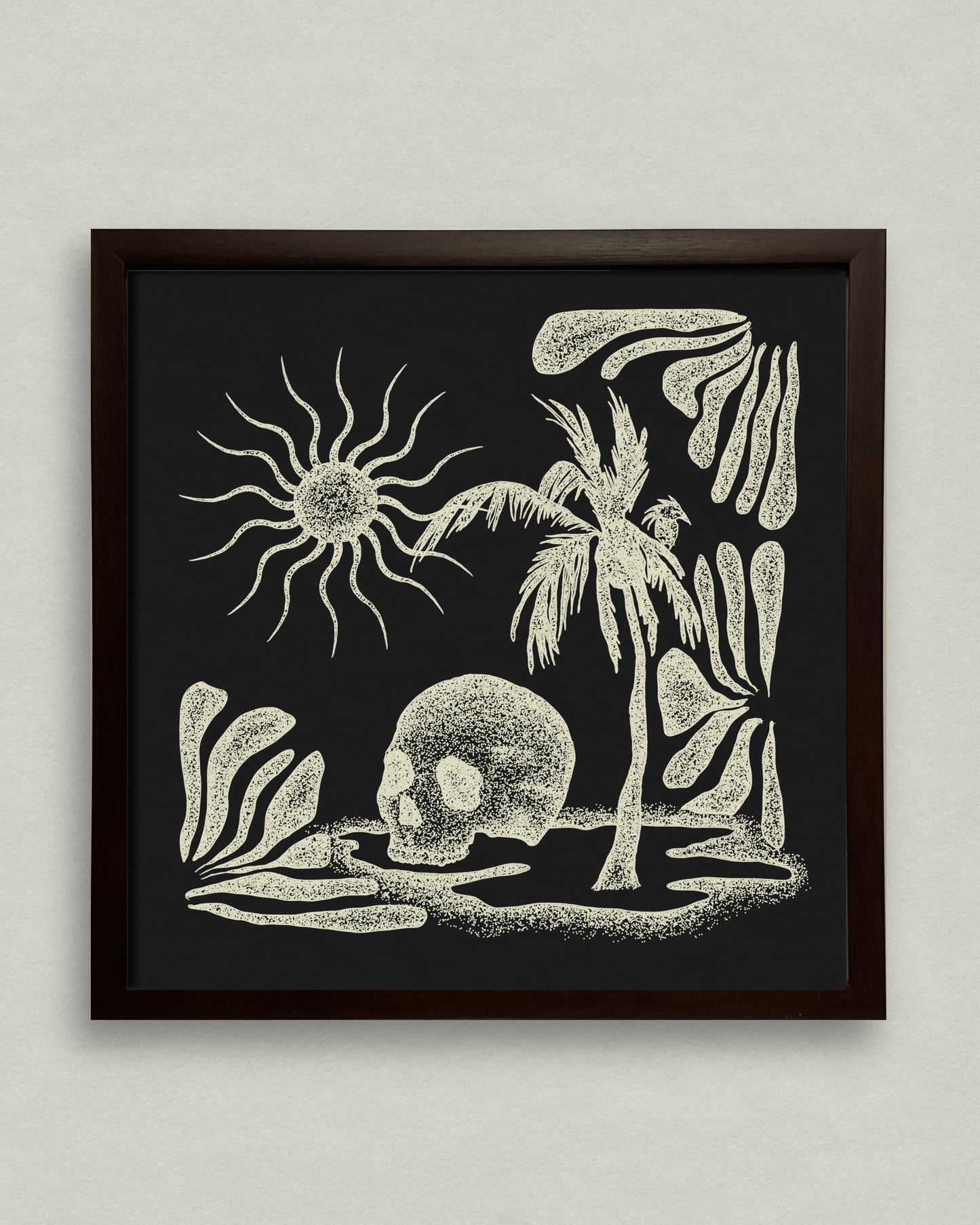 Dead Low Tide 12x12 Framed Print - Night