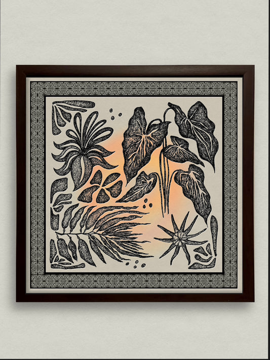 Plumerias on Film 12x12 Framed Print