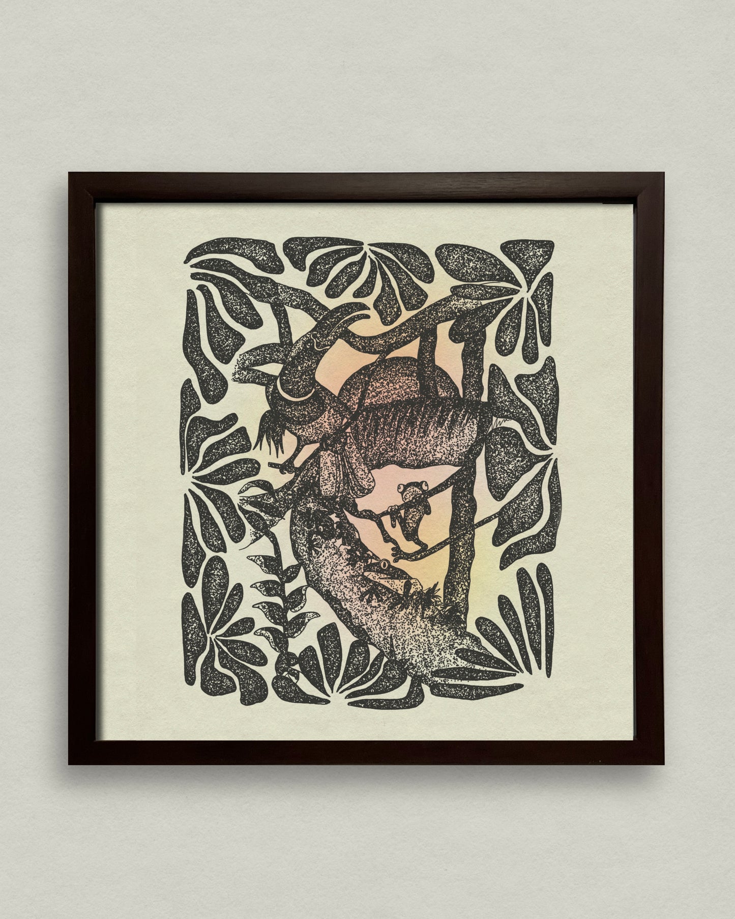 Three Frogs and TwoCan 12x12 Framed Print